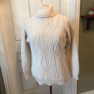 Cozy Cream Cable Knit Turtleneck Sweater